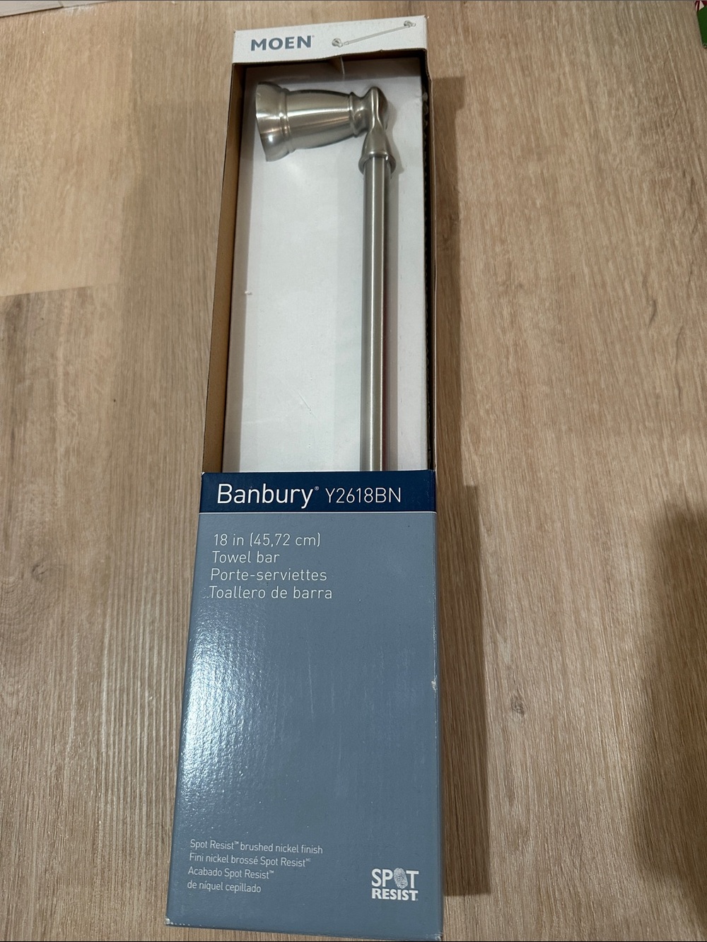 Moen Banbury 24" Towel Bar – Brushed Nickel – New (Single Bar) Y2618BN